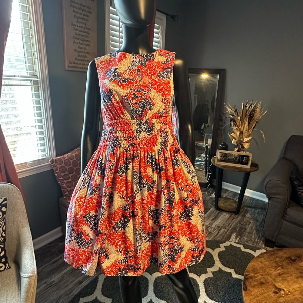 Jessica Simpson Red and Blue Midi Dress